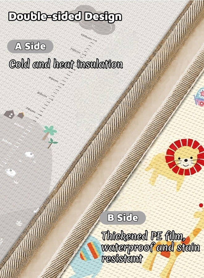 HQ-GAMING Foldable Baby Play Mat Extra Large Waterproof Activity Playmats for Babies,Toddlers, Infants, Play & Tummy Time Foam Baby Mat for Floor with Travel Bag(200 * 180 * 1cm/79 * 71 * 0.4inch)(A) - Image 4